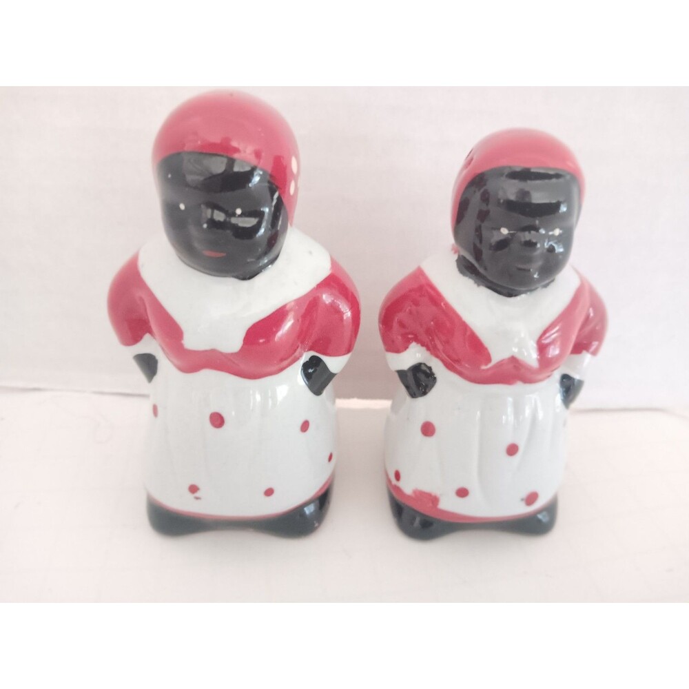 Americana Salt And Pepper Shakers VTG Porcelain 4"H